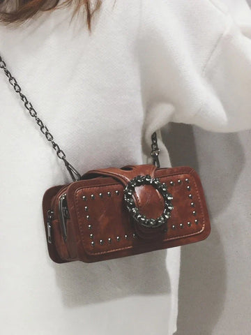 Synthetic Leather Chain Decor Clutches For Women VL-03