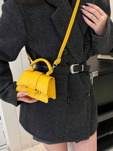 Cross Body Yellow Small Square Bags For Women