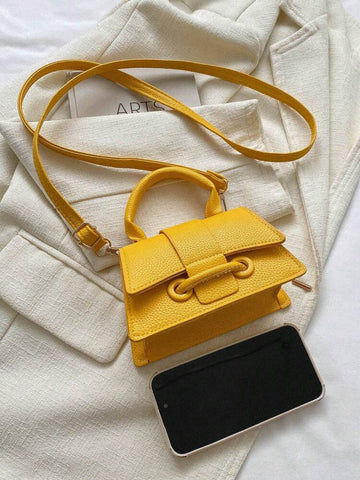 Cross Body Yellow Small Square Bags For Women