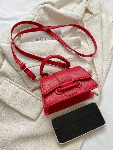 Cross Body Red Small Square Bags For Women